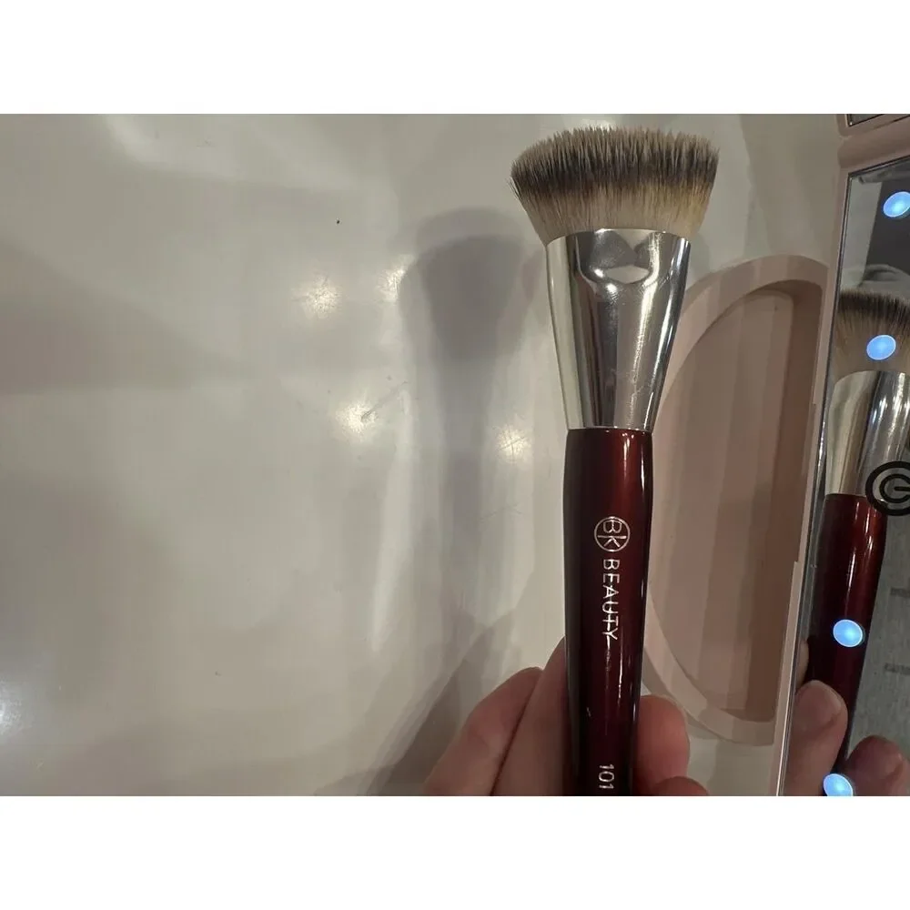 Bk Beauty 101 Purple Contoured Foundation Makeup Brushes For Liquid Or Cream